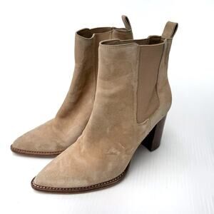 Vince Camuto Ellea stacked heel pointy toe western style boots size 7.5 tan